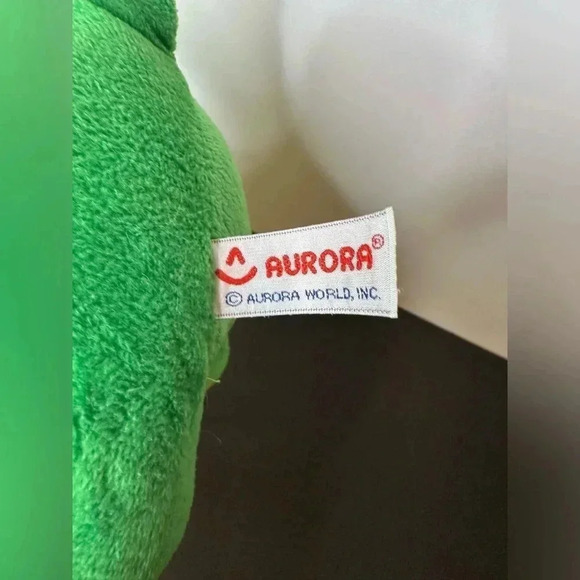 Aurora Green Dragon Plush Stuffed Animal Yellow Eyes Belly Wings Tooth - Picture 6 of 11